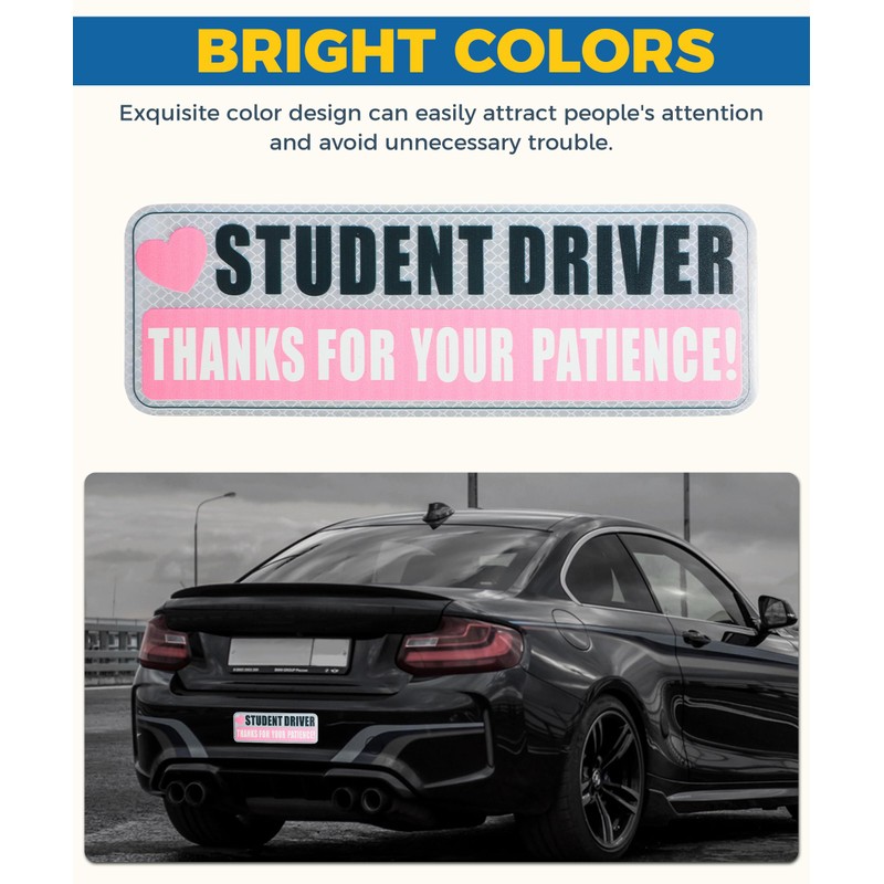 UBOG 3PCS Student Driver Magnet,Student Driver Sticker Magnet for Car,Car