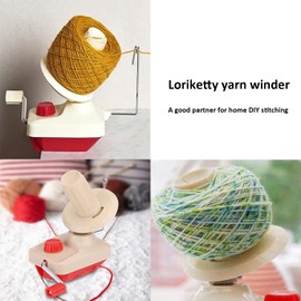 Loriketty Manual Yarn String Winder - Yarn Fiber Coiler Ball Winding Holder, Kniting Thread Ball Sewing Tool with Table Holding Clasp, Red