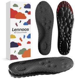 4D Cloud Soles for Men - Memory Foam Cushioning Steppers Insoles with Graphene-Infused Fabric - Arch Support Trim to Fit Cloud Insoles for Enhanced Foot Comfort and Fatigue Relief (US M 7.5-10.5)