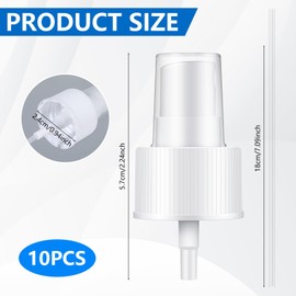 Tucnoeu 10 Pcs Spray Nozzle for Bottles - White Fine Spray Bottle Tops Replacement 24mm Spray Tops for Bottles Fine Mist Sprayer Perfume