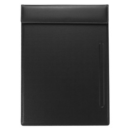 PATIKIL 13.6"x9.8" A4 PU Leather Clipboard, Black Business Padfolio Organizer Binder Resume Legal Document Folder Holder Writing Pad for Office