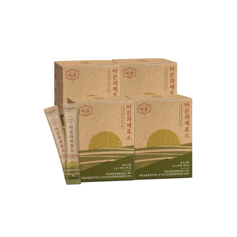 Bareun 건강한약속바른 바른 저분자 클렌즈 과채 효소 30포x4박스(총 120포) Healthy