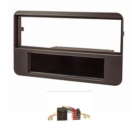 tomzz Audio 2402-013 Radio Fascia Set Compatible with Alfa Romeo 159 Brera Spider Black with Radio Adapter ISO (Vehicles without OEM Navi)