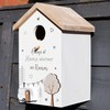 Wooden Caravan Bird House White Garden Nesting Box Wall Mounted