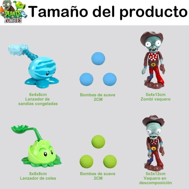 8 Piezas De La Colección Plantas Vs Zombies Juguete Models