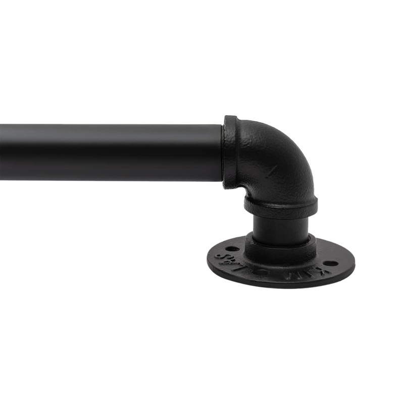 DYNAMI 14Ft Pipe Stair Handrail,Wall Mount Black Galvanized Industrial Iron