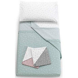 Italbaby 020.1007-003 Completo Lettino da 3 Pezzi Stelline Verde Menta
