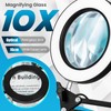 10X Magnifying Glass with Light and Stand and Clamp Desk