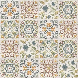 Wudnaye Bohemian Wallpaper Peel and Stick Faux Tile Contact Paper 17”×118” Tile Pattern Removable Self Adhesive Wallpaper for Backsplash Waterproof Contact Paper for Kitchen Cabinets Vinyl Decorative