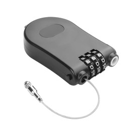 YAODHAOD Combination Cable Lock, Retractable Steel Cable Luggage Lock with 39inch Retractable Steel Cable 3 Digit Combination Lock Travel Bike Helmet Snowboard Lock (Black)