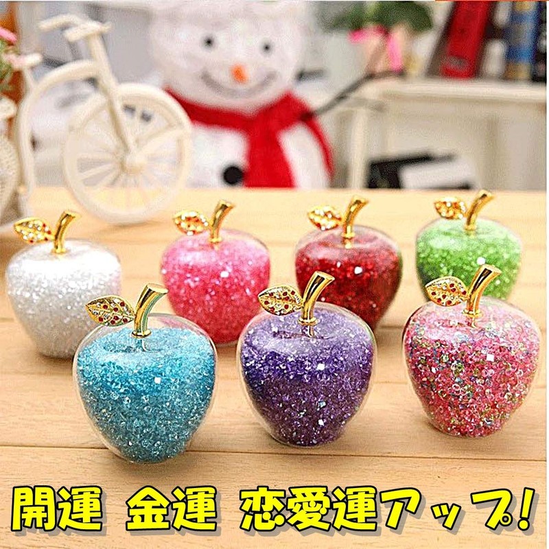 TradeWind Feng Shui Good Luck Apple, Interior Decor, Crystal Figurine,