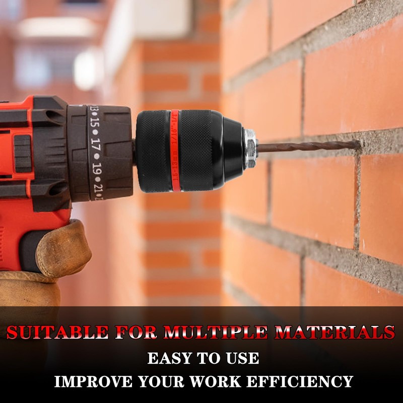 1.5-13mm Keyless Hand Drill Chuck 1/2-20UNF with SDS Plus Adapter,