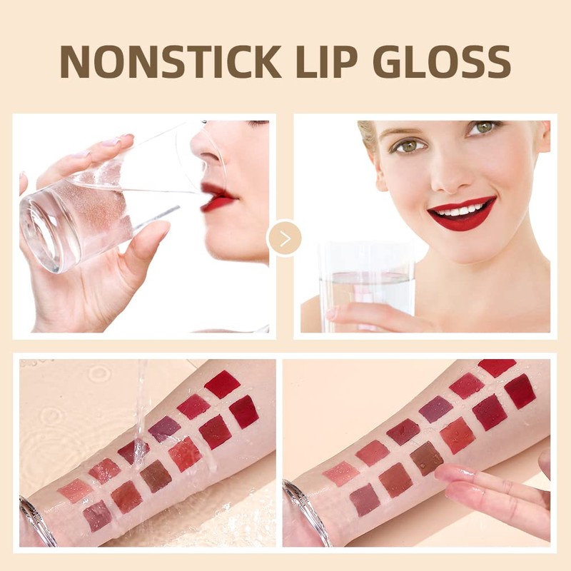 12 Colors Matte Liquid Lipstick Set Velvety Lip Gloss Lip