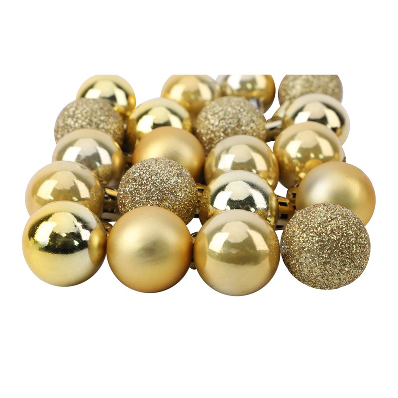 32 x 25 mm Mini Christmas Tree Baubles – Gold