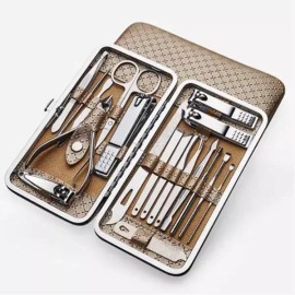 Sellerade [셀러에이드]네일 케어 19종 손톱깎이 손톱 발톱 손질 선물 세트 [블랙] [Seller Aid] Nail Care 19-Piece Nail Clipper Fingernail Toenail Grooming Gift Set [Black]