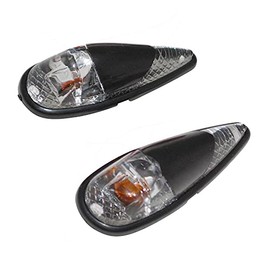 cyclingcolors 2 x Indicator Cover Drops Black Orange Bulb Motorcycle Moped Moped Scooter