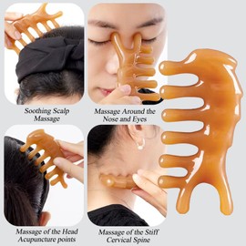 Scalp Massage Comb with Wide Tooth | Multipurpose Gua Sha Comb | Head Massager | ScalpMassager Brush | Face Massager | Scalp Head Neck Lymphatic Massage Self-Care for Men and Women