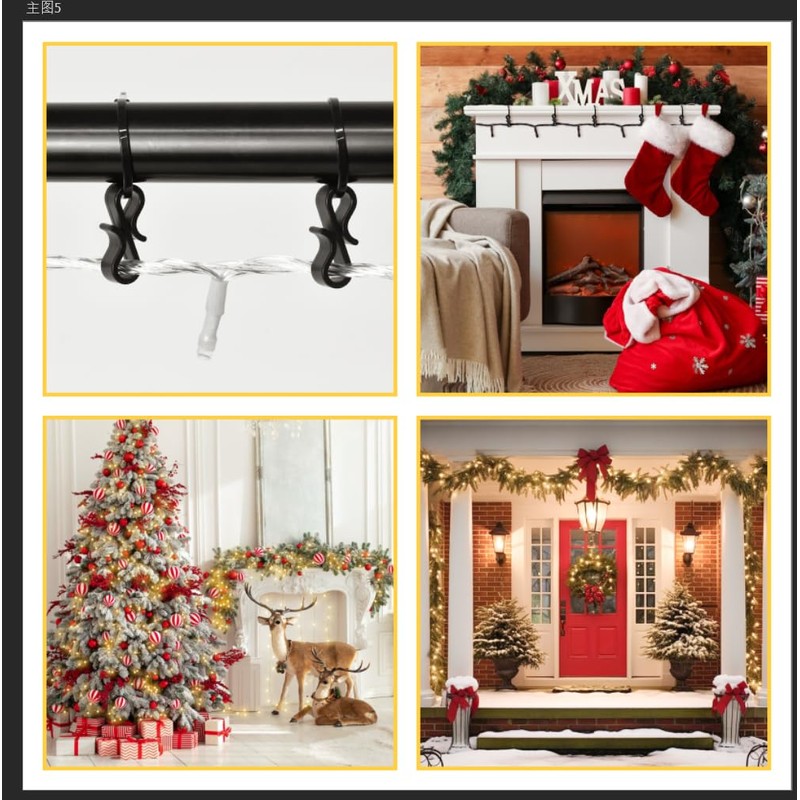 Gutter Hooks for Outdoor Lights, 120 Pcs Mini Plastic S