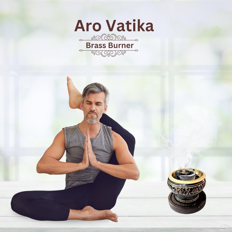 Aro Vatika Brass Burner Used for Burning Incense/Charcoal/Sambrani Dhoop/with Wooden
