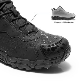 NORTIV 8 Men's Waterproof Hiking Boots Lightweight Mid Ankle Trekking Trails Outdoor Boots,Size 7.5,Black,JS19001M