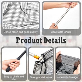 Windyun Chicken Catcher Poultry Catch Net with Stainless Steel Telescopic Pole for Outdoor Poultry(15.75 x 17.72 Inch Net with 4.92 ft Pole)