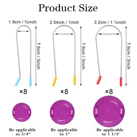 Nogeqi 24pcs Hot Roller Clips,Hot Curler Clips Replacement Kit,Replacement Hot Roller Clips for Heated Rollers,Hot Curlers Cilp Fits All Sized Rollers Curlers(¾", 1", 1¼")
