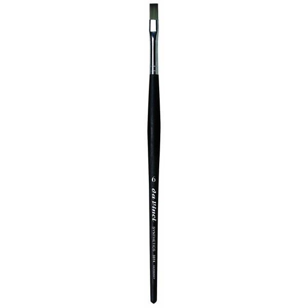 da Vinci Nails Series 3374 Gel Technique Nail Brush, Flat Elastic Synthetic with Easy Grip Handle, Size 6
