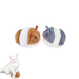 XUTONG 2pcs Cat Mouse Toy Pulling Mouse for Cats,Interactive Cat Toy Cat Plush Toy Stuffed Animals Squeaky Pet Hamster Cat Pull Plush Kitten