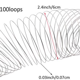 100 Loops Silver Memory Steel Wires Flexible Jewelry Beading Wire Rings DIY Craft Making Supplies for Necklaces Bracelet Art Creation Garden House Decoration