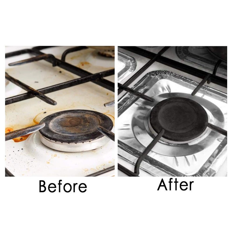 Aluminum Foil Gas Stove Burner Liners, 50 Pack Stove Burner