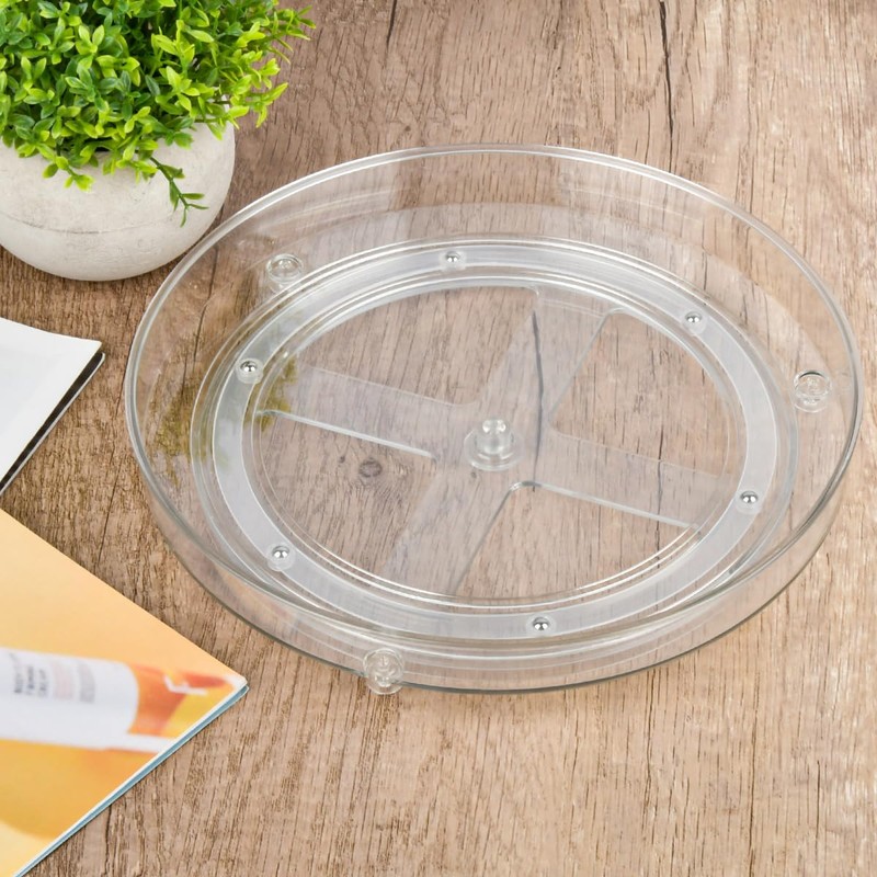 Turntable Organiser, 360° Fridge Rotating Plate Spice Holder, Turntable Organiser