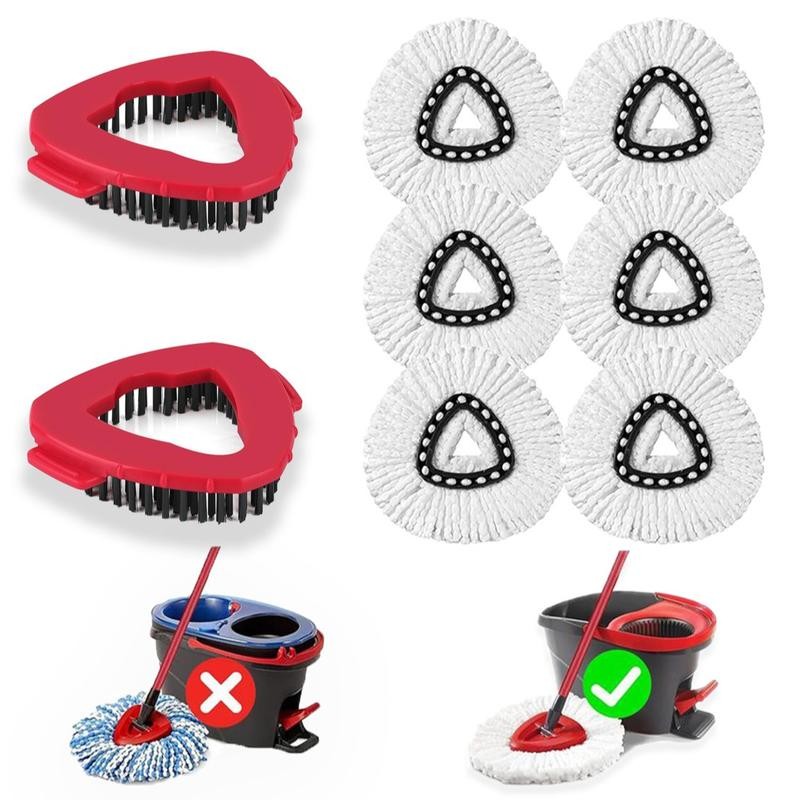 Spin Mop Head and Brush Replacement Compatible with O Cedar