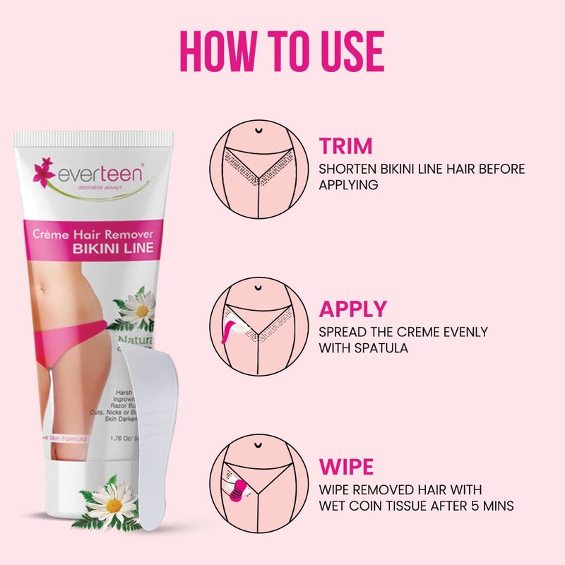 everteen Hair Remover Creme 50g for Bikini Line & Underarms