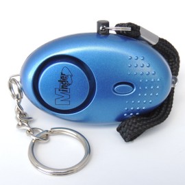 Minder Metallic Blue Mini Loud Personal Staff Panic Rape Attack Safety Security Alarm with Flashlight 140db - Secured by Design Approved (UK Police Preferred Specification)