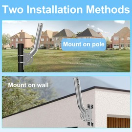 Universal Stainless Steel Antenna Mount with 2 UBolts, Weather Station Mounting Pole, 15" J Pole & Wall-Mounted Bracket for Outdoor Access Point, TV Antenna, Wireless Bridge, Weather Station, Starlink