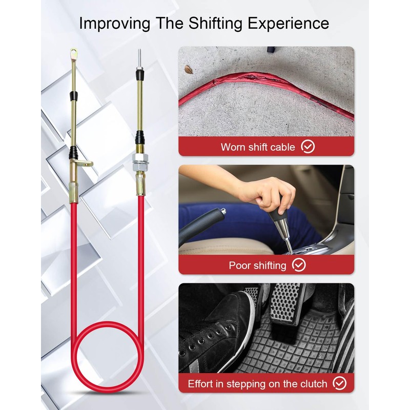 WMJNH 80833 Shifter Cable Fits for B&M Shifters with Eyelet
