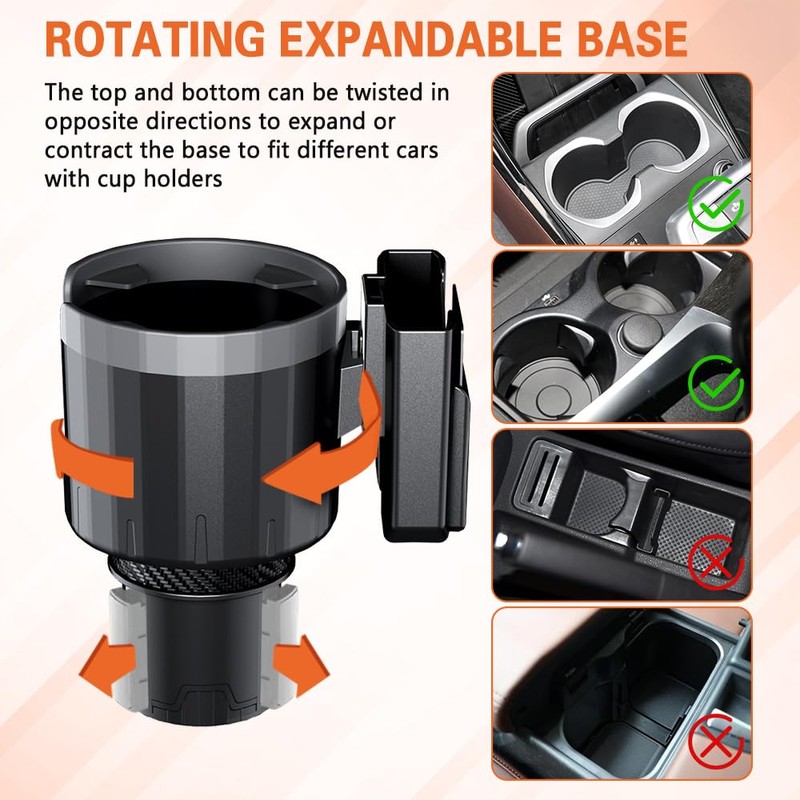 Kutyun Car Cup Holder Expander, Cup Holder Insert, Cup Holder