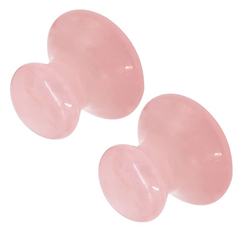 Uonlytech 2Pcs Tool Rose Quartz Mushroom Face Massager Health Jade