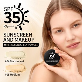QIUFSSE Mineral Powder Foundation,SPF 35,Lightweight Loose Powder Foundation Full Coverage,Buildable Coverage Mineral Sunscreen for Face,Talc Free,Vegan,0.35 oz,05 Medium