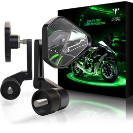 POISON SCORPION Motorcycle Bar End Mirrors, Aluminium Thread Handlebar Mirror Compatible with ZX6R ZX10R ZX9R ZX12R ZX14R Z125 Z400 Z750 Z900 Z900RS Z1000 Z1000SX KLE650 KLZ1000 EX 250 300 400 650