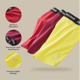 Acase Mens Underwear Boxers Briefs Cotton Stretchy Underwear Pack Compression Boxer with Pouch Breathable Brief for Men