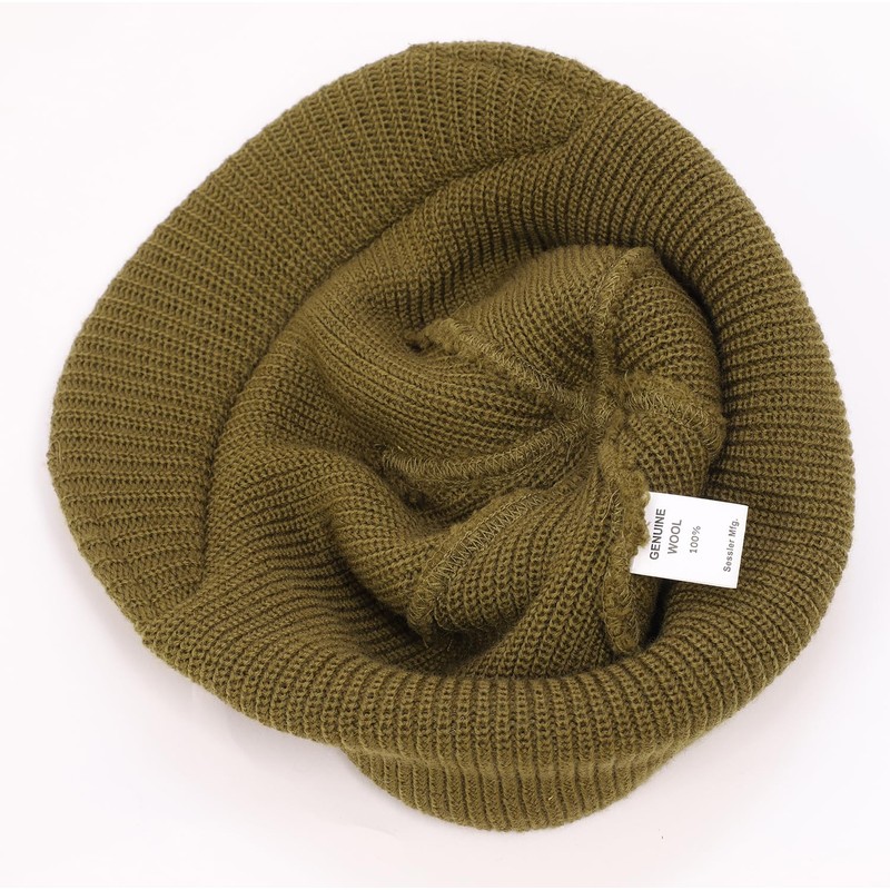 SESSLER Jeep Cap, 100% Wool, WW2 Replica, Knit Hat with