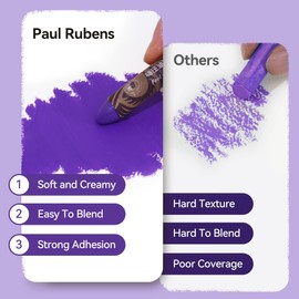 Paul Rubens Oil Pastels 8 Cobalt Purple Bright Colors HaiYa Artist Soft Oil Pastels Vibrant and Creamy Art Supplies for Artists Beginners Students Art Painting Drawing