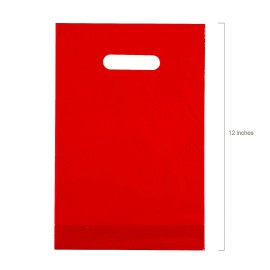 Plastic Goody Bag Kit Red & Blue, 8 1/2" x 12" Bulk 100 Pc