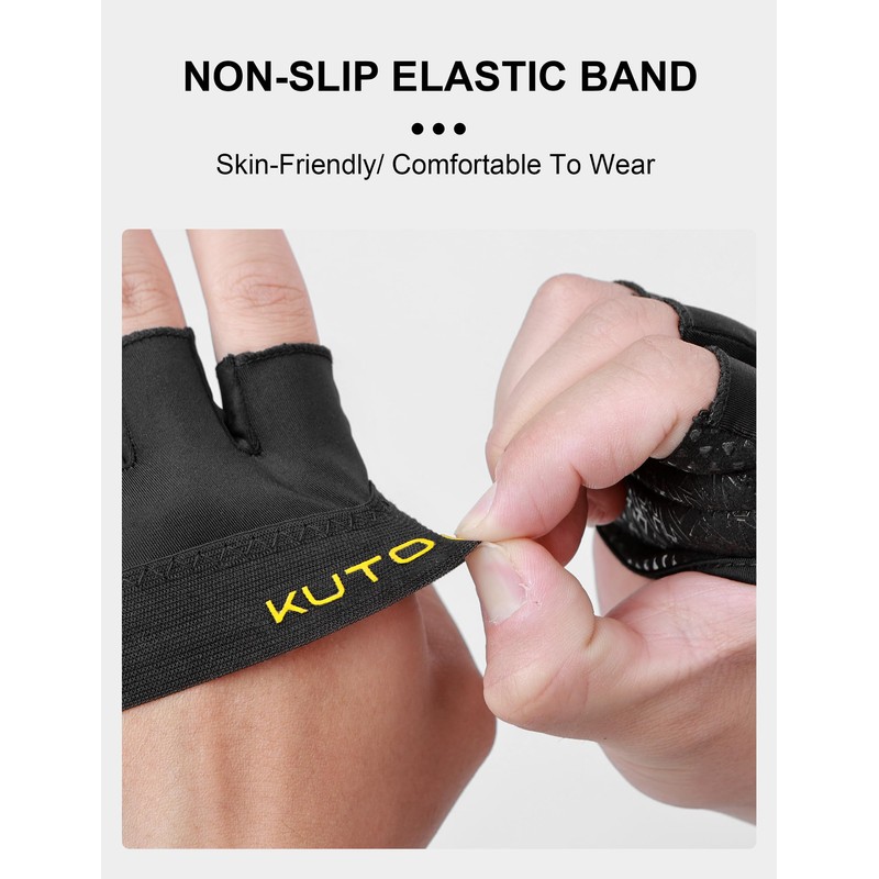 KUTOOK Glove Gym Fitness Training Weight Lifting Gloves Unisex black-XS