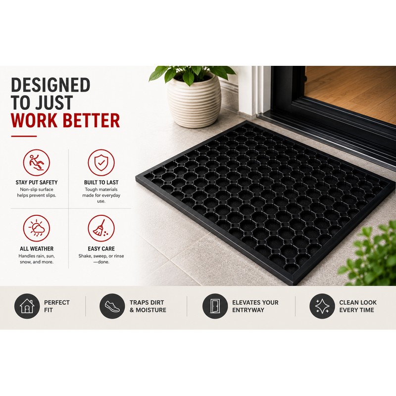 Non-Slip Dirt-Trapping Door Mat for Entryways - Thick Slow-Rebound Surface