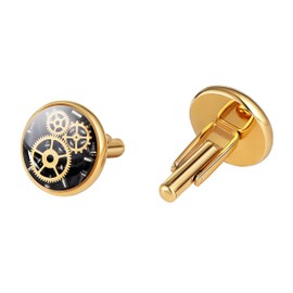 GTMJ Men's Gear Cufflinks Punk Cufflinks in Sliver Steampunk Design Business & Wedding Gifts for Men Idea Gift for Father's Day Thanks Gift Christmas