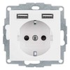 Berker Schuko/USB 48031909 S.1 socket, polar white with S.1 socket,