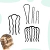 Roczential夜会巻きコーム 髪留め やかいまき コーム ヘアアレンジスティック 5枚セット シンプルデザイン 黒色 ヘアアクセサリー 髪飾り