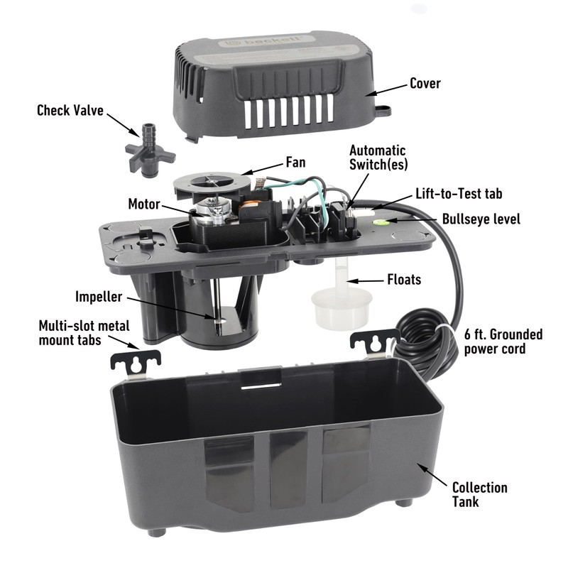 Beckett BK171LSUL Condensate Pump w/o Safety Switch, 115V, 17 ft